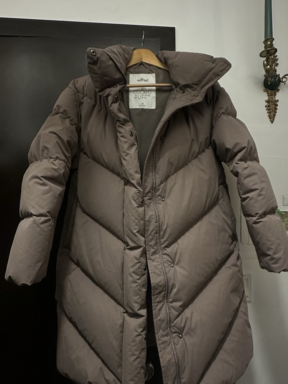 Wilfred The Cloud Puff Long Puffer Coat, Brown, Extra Small
